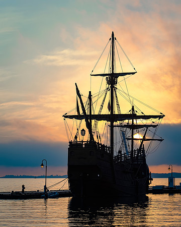 Yorktown- Daybreak with Nao Trinidad  -Image by Wendy Podmenik Woodell