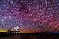 Pea Island Life Saving Station- Aurora Magic Over Pea Island Image by Wendy Woodell