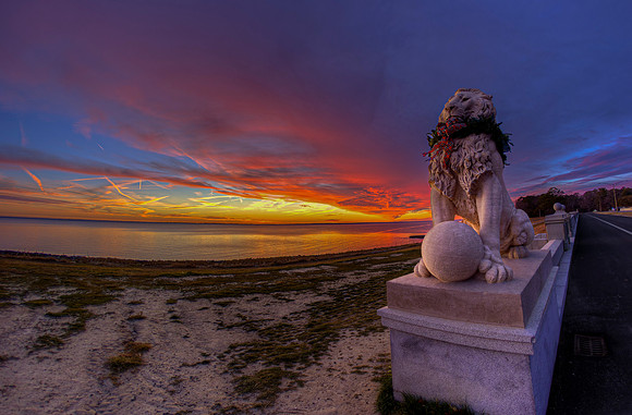 Newport News-Sunset at Lions Bridge- Image by Glenn Woodell