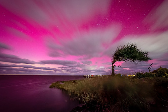 Aurora over the Sound Image by Glenn Woodell